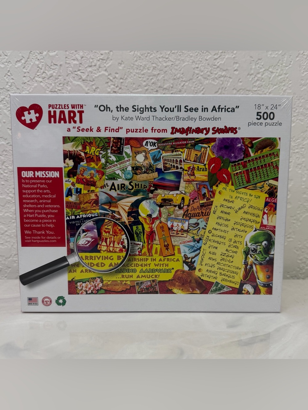 Sealed Hart Puzzles "Oh, the Sights You'll See in Africa" 500-Piece Puzzle
